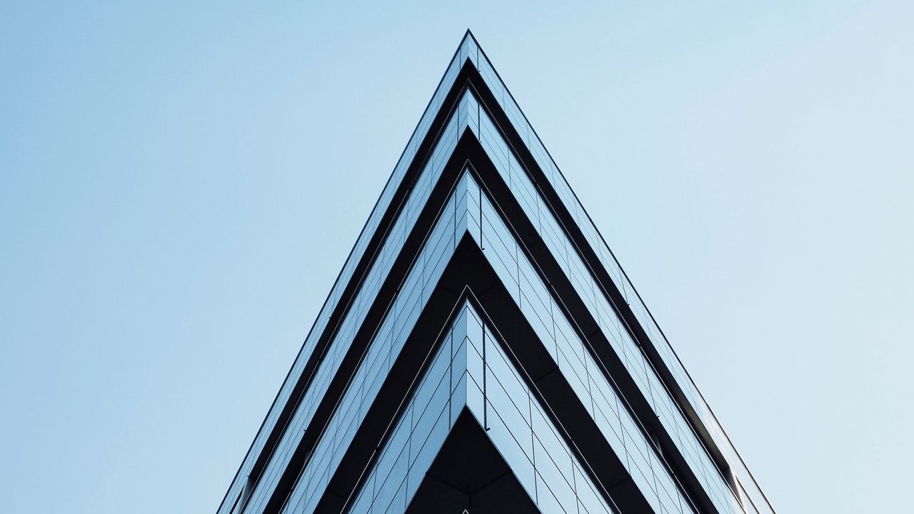 Wallpaper building, corner, facade, sky