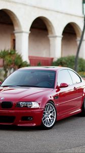 Preview wallpaper building, coupe, red, e46, bmw, m3