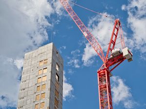 Preview wallpaper building, crane, construction