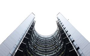 Preview wallpaper building, curve, facade, view from below