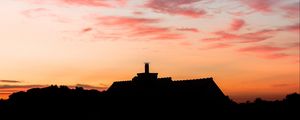 Preview wallpaper building, dark, shape, dusk, sunset