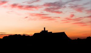 Preview wallpaper building, dark, shape, dusk, sunset