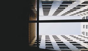 Preview wallpaper building, dark, sky, bottom view