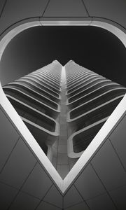 Preview wallpaper building, design, architecture, facade, bw