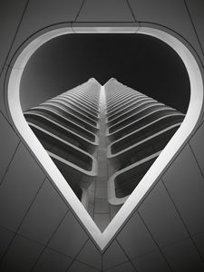 Preview wallpaper building, design, architecture, facade, bw