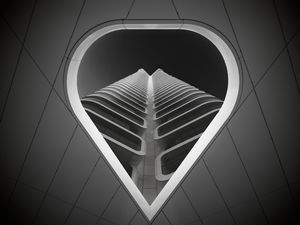 Preview wallpaper building, design, architecture, facade, bw