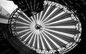 Preview wallpaper building, dome, bw, architecture, construction