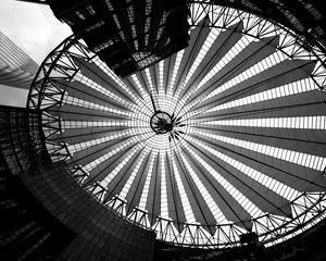 Preview wallpaper building, dome, bw, architecture, construction