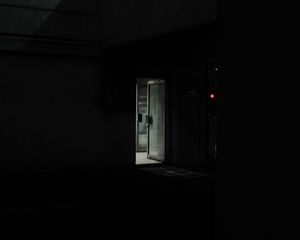 Preview wallpaper building, door, light, darkness