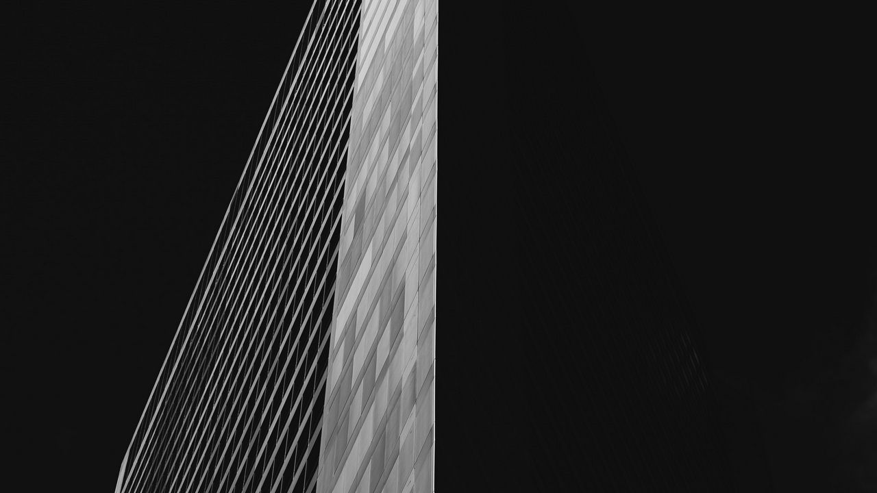 Wallpaper building, edge, architecture, black, black and white, bw