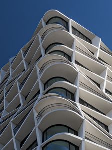 Preview wallpaper building, edges, balconies, architecture, white