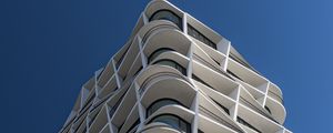 Preview wallpaper building, edges, balconies, architecture, white