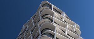 Preview wallpaper building, edges, balconies, architecture, white