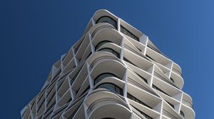 Preview wallpaper building, edges, balconies, architecture, white