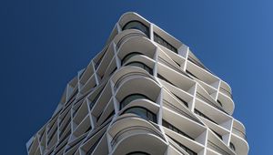 Preview wallpaper building, edges, balconies, architecture, white