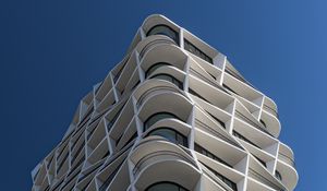 Preview wallpaper building, edges, balconies, architecture, white