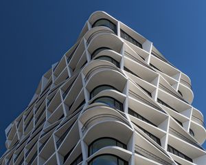 Preview wallpaper building, edges, balconies, architecture, white