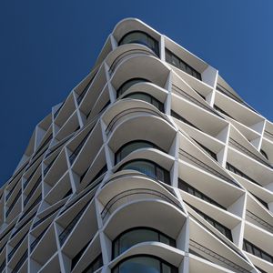 Preview wallpaper building, edges, balconies, architecture, white