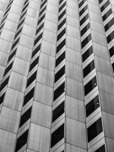 Preview wallpaper building, edges, facade, black and white, windows