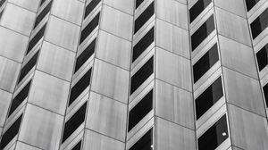 Preview wallpaper building, edges, facade, black and white, windows