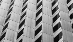 Preview wallpaper building, edges, facade, black and white, windows