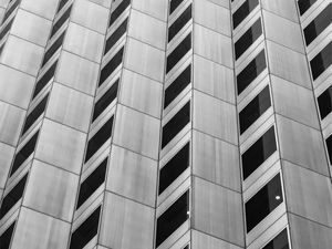 Preview wallpaper building, edges, facade, black and white, windows