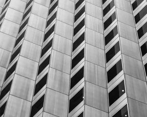 Preview wallpaper building, edges, facade, black and white, windows