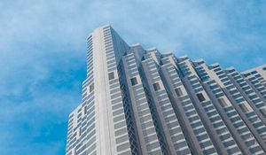 Preview wallpaper building, edges, facade, bottom view, sky