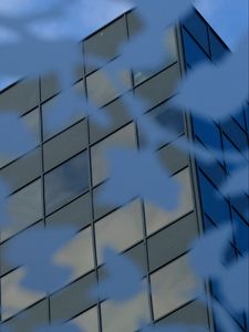 Preview wallpaper building, edges, squares, blue
