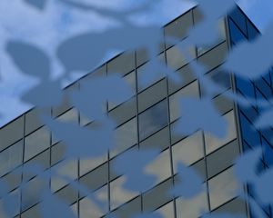 Preview wallpaper building, edges, squares, blue