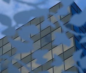 Preview wallpaper building, edges, squares, blue