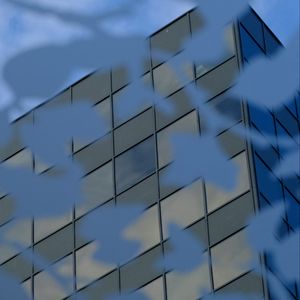 Preview wallpaper building, edges, squares, blue