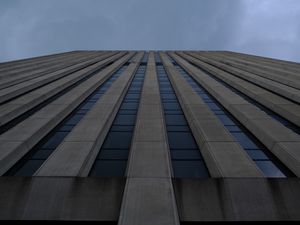 Preview wallpaper building, facade, architecture, windows, dark, stripes