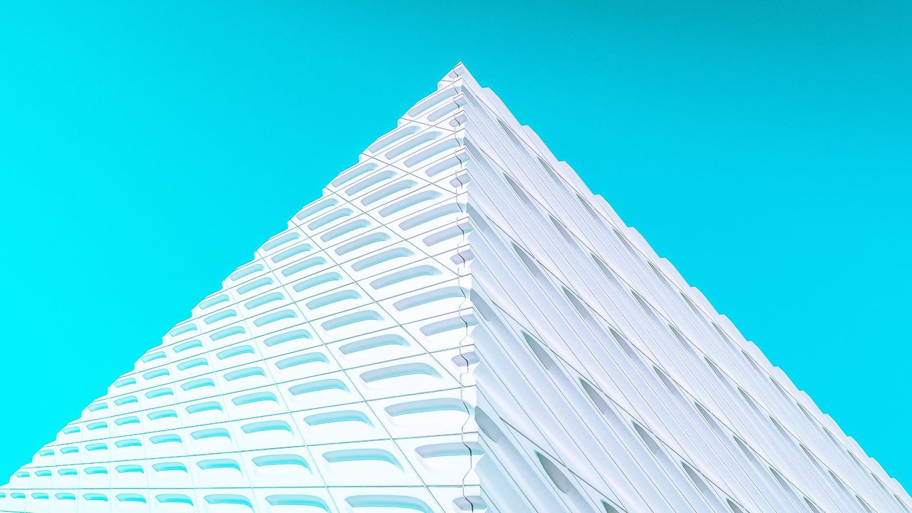 Wallpaper building, facade, architecture, corner, white, minimalism, symmetry