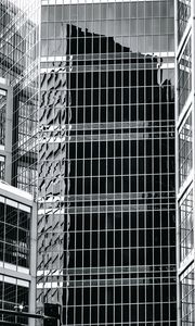 Preview wallpaper building, facade, architecture, windows, bw