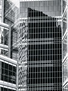 Preview wallpaper building, facade, architecture, windows, bw