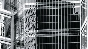 Preview wallpaper building, facade, architecture, windows, bw