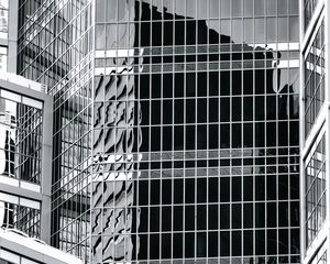 Preview wallpaper building, facade, architecture, windows, bw