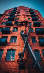 Preview wallpaper building, facade, architecture, brick, windows, balconies