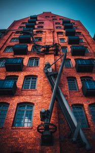 Preview wallpaper building, facade, architecture, brick, windows, balconies