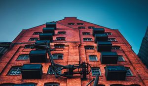 Preview wallpaper building, facade, architecture, brick, windows, balconies