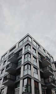 Preview wallpaper building, facade, architecture, corner, windows, balconies