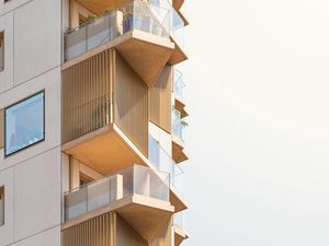 Preview wallpaper building, facade, architecture, balconies, windows