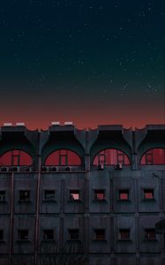 Preview wallpaper building, facade, architecture, urban, night