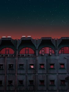 Preview wallpaper building, facade, architecture, urban, night