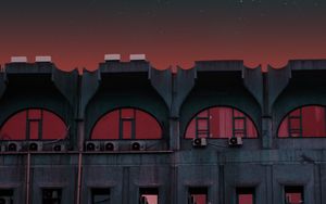 Preview wallpaper building, facade, architecture, urban, night