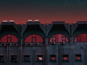 Preview wallpaper building, facade, architecture, urban, night