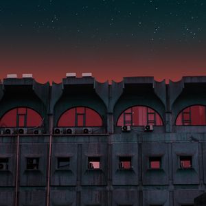 Preview wallpaper building, facade, architecture, urban, night