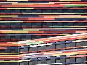 Preview wallpaper building, facade, architecture, colorful, symmetry