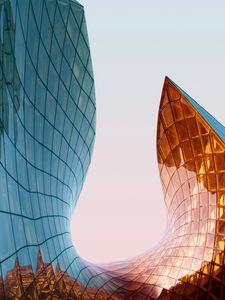 Preview wallpaper building, facade, architecture, glass, shape, smooth